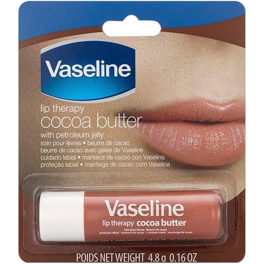 Vaseline Lip Therapy Cocoa Butter 4.8g - small blue tub with gold lid