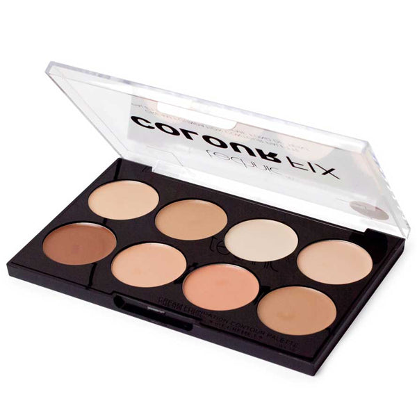 Technic Colour Fix Cream Foundation Contour Palette in Colour Fix 1 Light Medium - 8 shades in a compact case