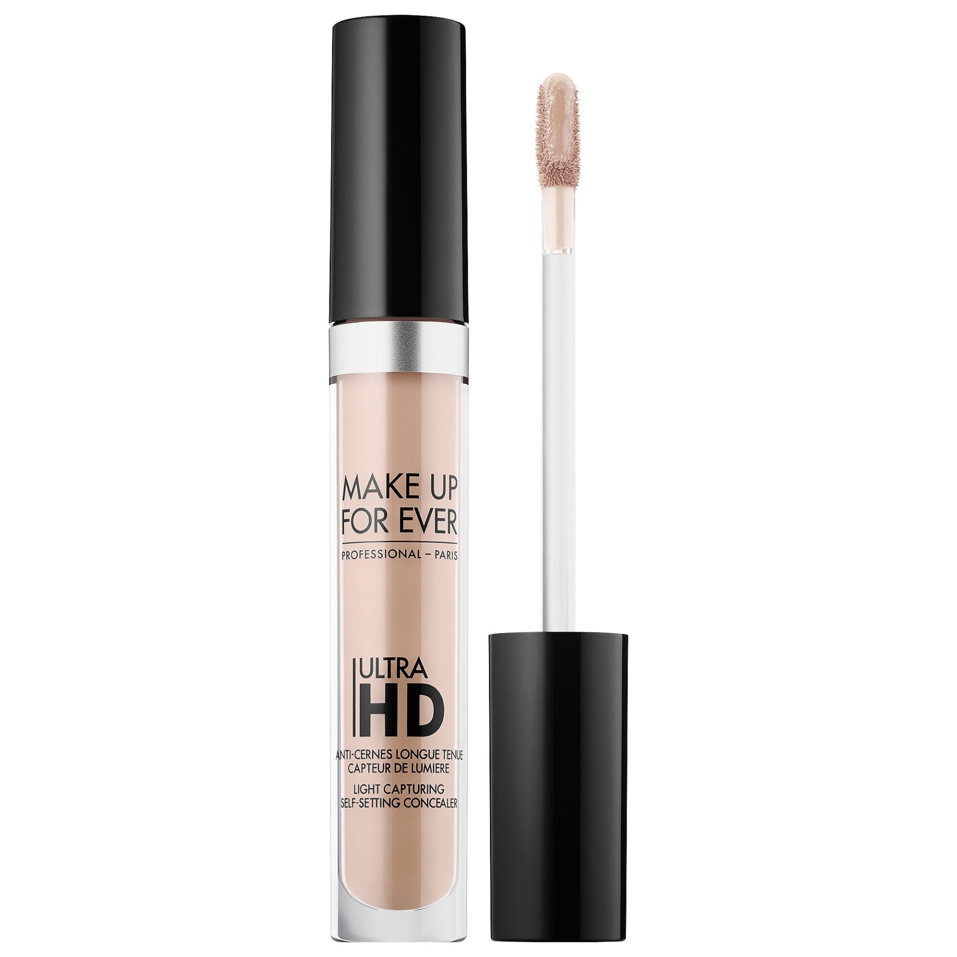 Make Up Forever Ultra HD Self-Setting Concealer 11 Pearl in a sleek tube with applicator