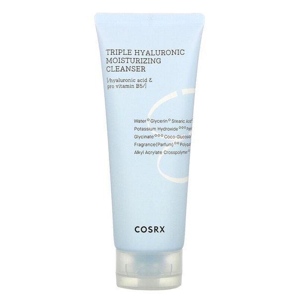 Cosrx Triple Hyaluronic Moisturizing Cleanser 150ml tube packaging front view