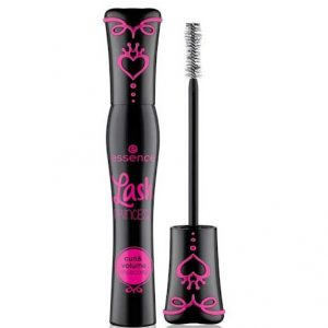 Essence Lash Princess Curl & Volume Mascara in black tube with peanut-shaped brush