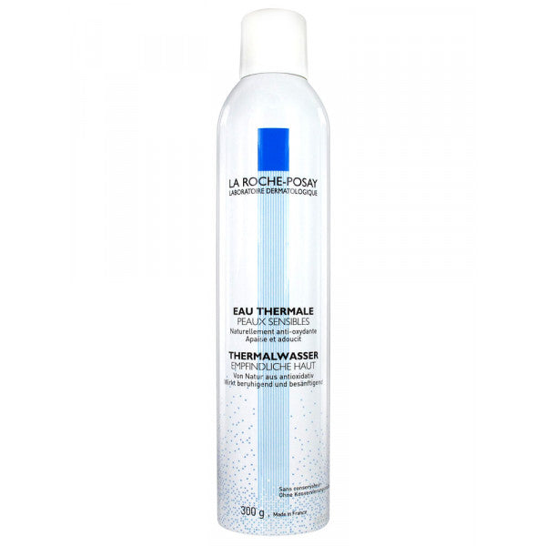 Close-up of La Roche-Posay Thermal Spring Water ingredients list and mineral composition