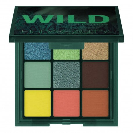 Huda Beauty Python Wild Obsessions Eyeshadow Palette in 7.5G size, featuring a 3D embossed python print