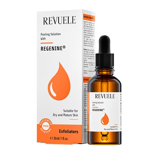 Revuele Regenine Peeling Solution 30ml bottle with dropper on white background