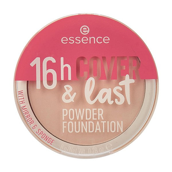 Essence 16H Cover & Last Powder Foundation 05 compact with mirror and sponge applicator