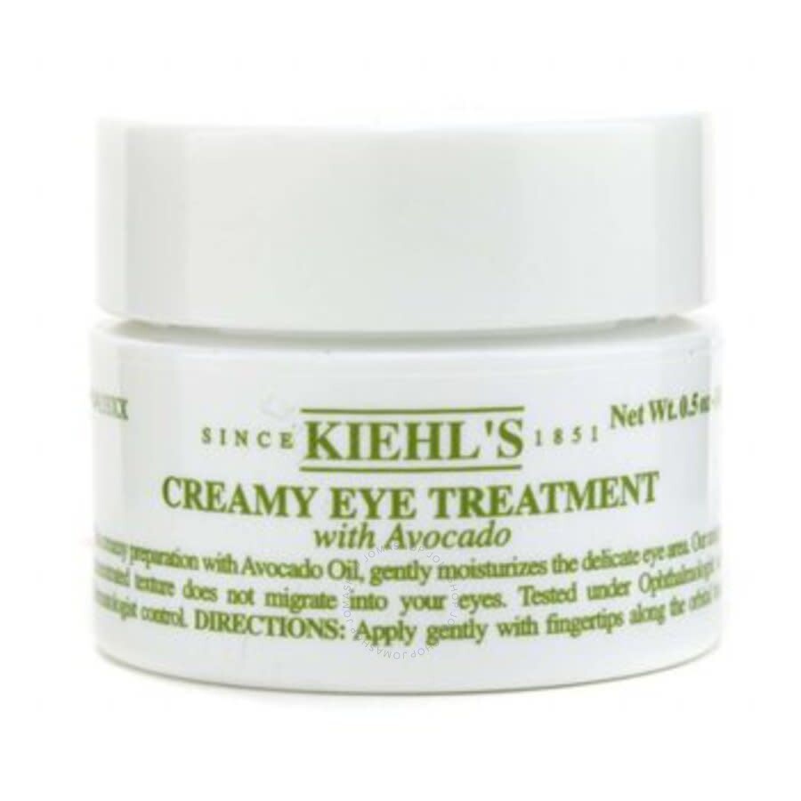 Kiehl's Creamy Eye Treatment with Avocado in a small jar, green and white packaging