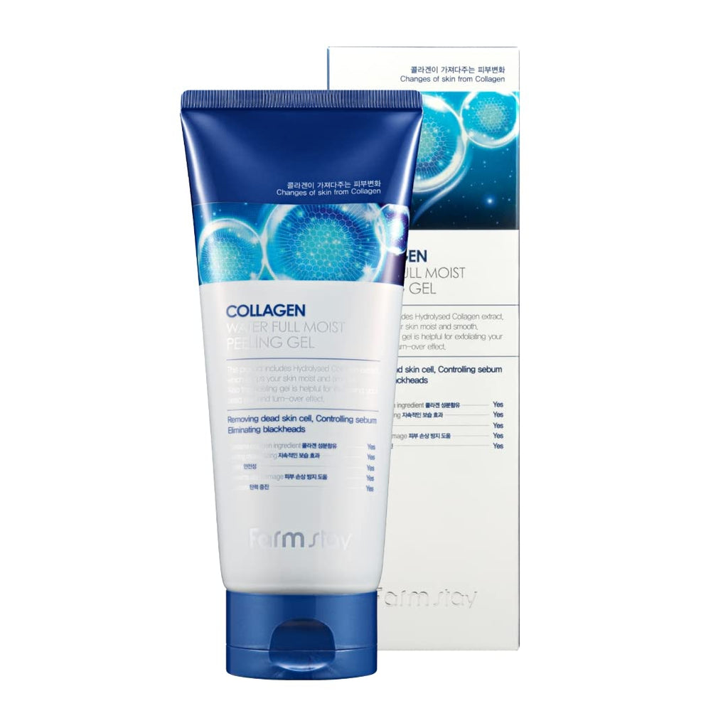 Farmstay Collagen Peeling Gel 180Ml tube packaging on a white background