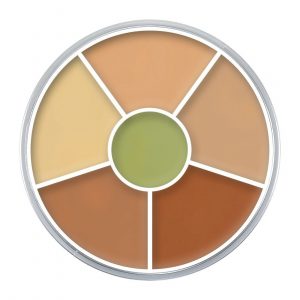 Kryolan Concealer Circle No. 5 palette with six cream concealer shades in a round compact