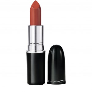 MAC Powder Kiss Lipstick in shade #549 PDA, 0.1 oz, with a moisture-matte finish in a sleek black bullet