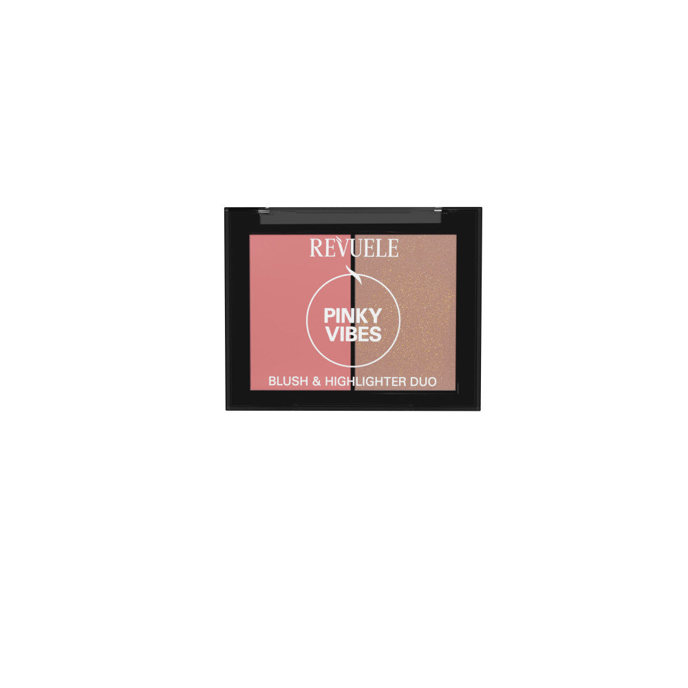 Revuele Blush & Highlighter Duo Pinky Vibes compact with two shades