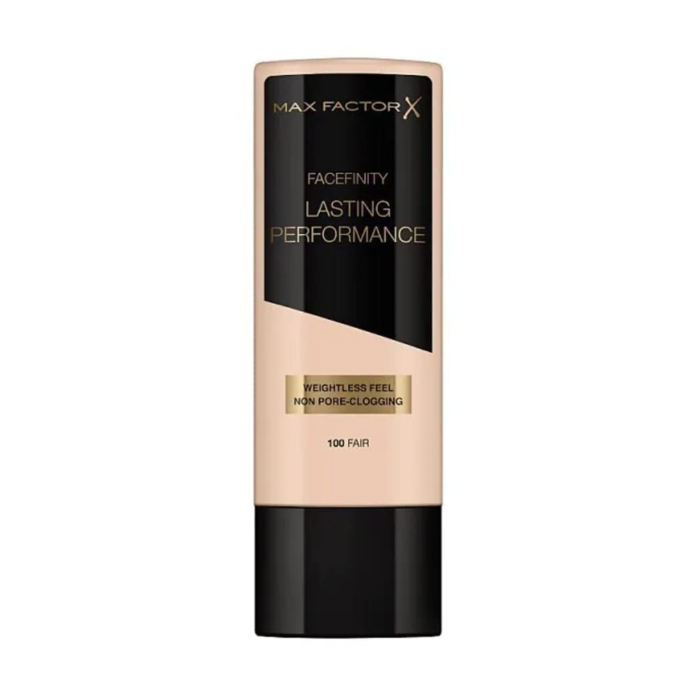 Max Factor Lasting Performance foundation bottle in shade 100 Fair, 35 ml packaging