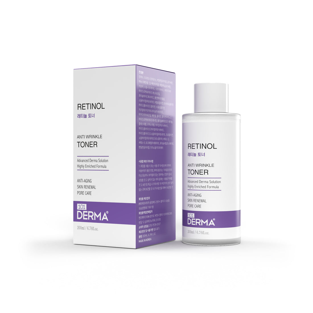 101 Derma Retinol Anti Wrinkle Toner 200ml bottle front view