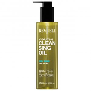 Revuele Hydrating Cleansing Oil 200ml pump bottle for dry skin, white packaging