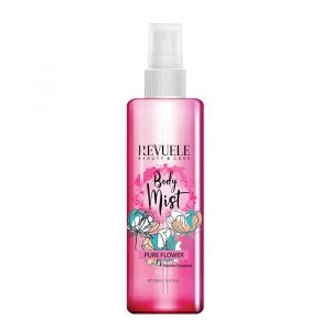 Revuele Body Mist Pure Flower 200ml bottle, minimalist design with floral motif
