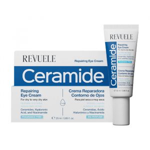 Revuele Ceramide Repairing Eye Contour 25 ml tube packaging on white background