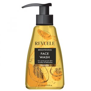 Revuele Papaya Face Wash Gel Pump 250ml front view showing the pump bottle design
