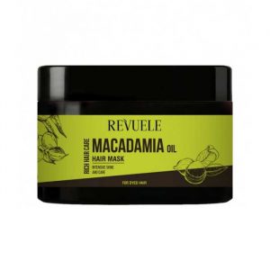Revuele Macadamia Hair Mask 360ml silver jar with cream texture
