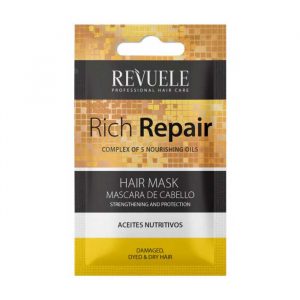 Revuele Hair Mask Rich Repair 25ml tube on white background