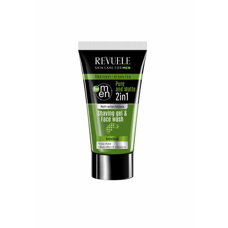 Revuele Shaving & Face Wash Gel 180ml bottle front view