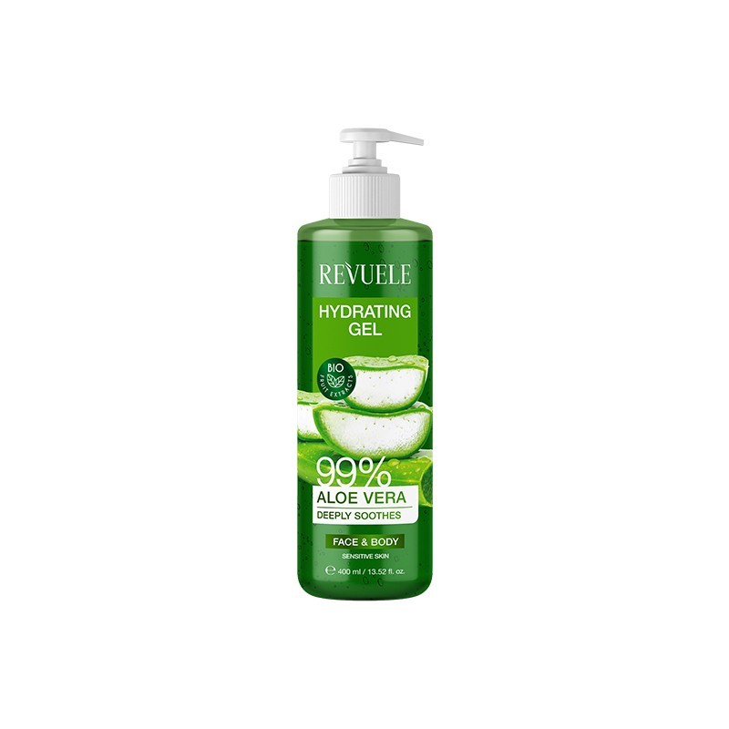 Revuele Aloe Vera 99% Face and Body Gel 400ml tube packaging front view
