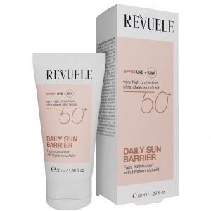 Revuele Daily Sunscreen with Hyaluronic Acid SPF50+ 50ml tube front view