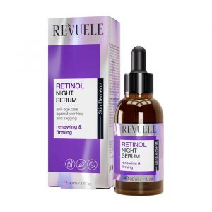Revuele Moisturizing Night Serum Retinol 30 ml bottle on white background