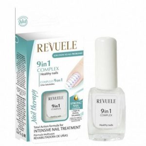 Revuele 9X1 Complex Healthy Nails 10ml bottle with dropper against a clean white background