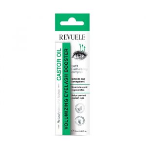 Revuele Castor Oil Volumizing Eyelash Booster 10ml tube with applicator brush