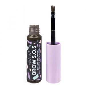 Technic Brow S.O.S. Tinted Eyebrow Fixing Gel in Dark Chocolate, 5ml tube with spoolie applicator