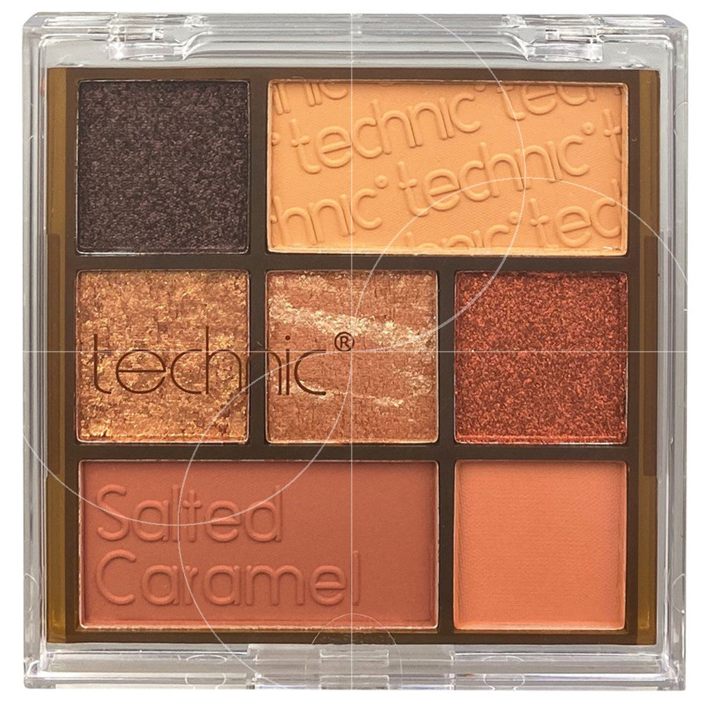 Technic Cosmetics eyeshadow palette Salted Caramel with warm matte and shimmer shades