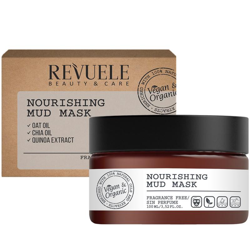 Revuele Vegan & Organic Mud Mask 100ml tube on a clean white background